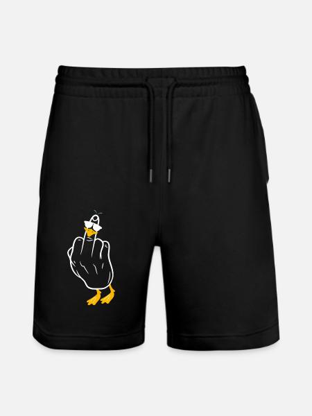Gänse-Mittelfinger-Humor - Stanley/Stella Unisex Bio Joggingshorts Trainer  - Schwarz