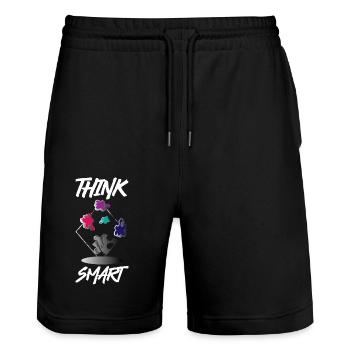 Think Smart Puzzle - Stanley/Stella Trainer Unisex Organic Jogging Shorts - black - Front - Nik (191cm) & Marisol (170cm)