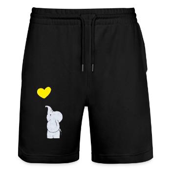 Elephant Elephant Skin - Stanley/Stella Trainer Unisex Organic Jogging Shorts - black - Front - Nik (191cm) & Marisol (170cm)