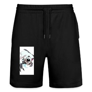 Anime full shotstyle d’illustration d’animal du corps entier - Short de jogging bio TRAINER Stanley/Stella unisexe - noir - Devant - Nik (191cm) & Marisol (170cm)