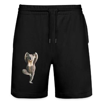 Koala - Stanley/Stella Unisex Bio Joggingshorts Trainer  - Schwarz - Vorne - Nik (191cm) & Marisol (170cm)