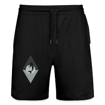 Mermaid Fin - Stanley/Stella Trainer Unisex Organic Jogging Shorts - black - Front - Nik (191cm) & Marisol (170cm)