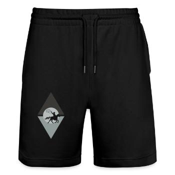 Cowboy Sheriff Rider - Stanley/Stella Trainer Unisex Organic Jogging Shorts - black - Front - Nik (191cm) & Marisol (170cm)