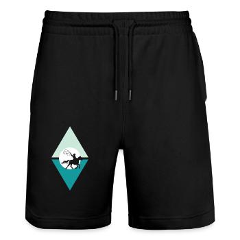 Cowboy Western - Stanley/Stella Trainer Unisex Organic Jogging Shorts - black - Front - Nik (191cm) & Marisol (170cm)