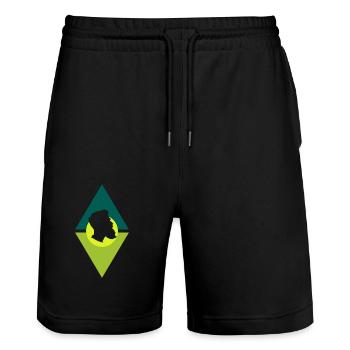 Bart Gesichtsbehaarung - Stanley/Stella Unisex Bio Joggingshorts Trainer  - Schwarz - Vorne - Nik (191cm) & Marisol (170cm)