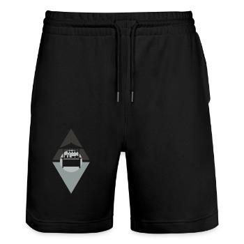 Repas de camion de cuisine de rue - Short de jogging bio TRAINER Stanley/Stella unisexe - noir - Devant - Nik (191cm) & Marisol (170cm)