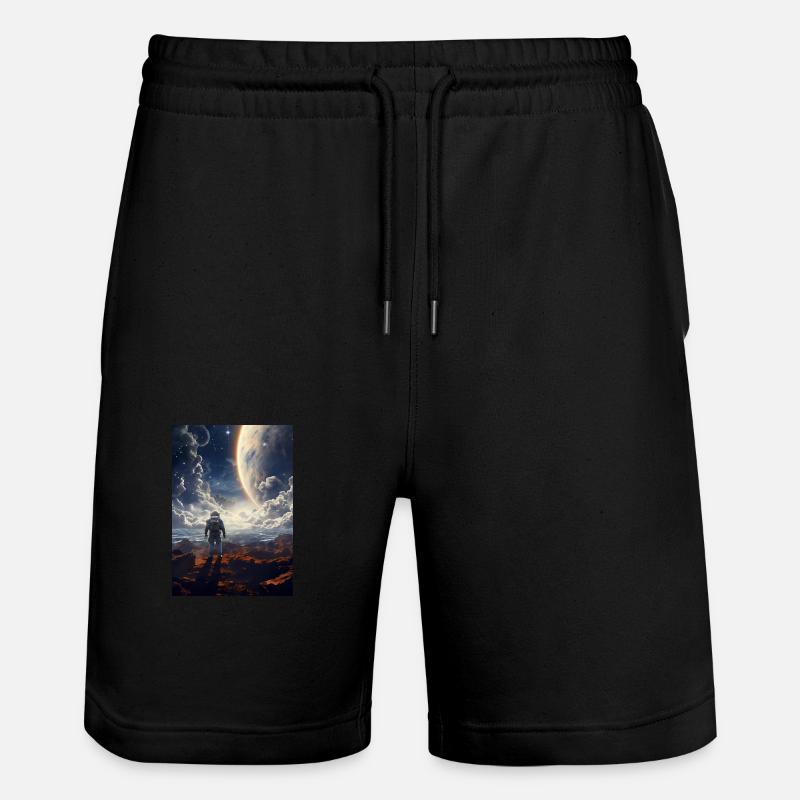 Astronaut in space - Stanley/Stella Trainer Unisex Organic Jogging Shorts - black