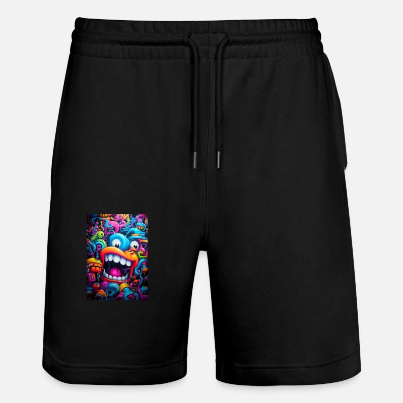Monstre graffiti - Short de jogging bio TRAINER Stanley/Stella unisexe - noir