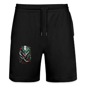 Snake - Stanley/Stella Unisex Bio Joggingshorts Trainer  - Schwarz - Vorne - Nik (191cm) & Marisol (170cm)