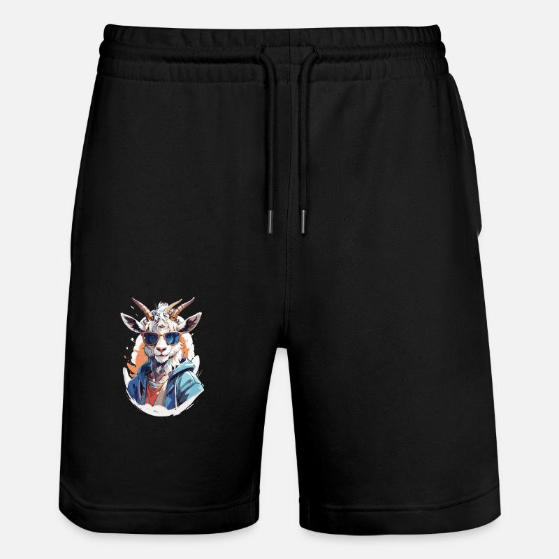 Chèvre avec lunettes de soleil - Short de jogging bio TRAINER Stanley/Stella unisexe - noir