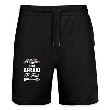 Women Power Women's Rights - Stanley/Stella Trainer Unisex Organic Jogging Shorts - black - Front - Nik (191cm) & Marisol (170cm)