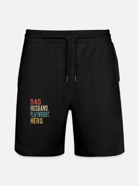 Playwright Papa Husband Hero - Stanley/Stella Trainer Unisex Organic Jogging Shorts - black