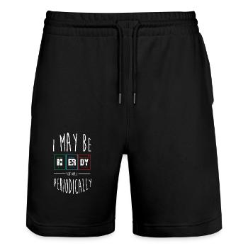 Periodic table - Stanley/Stella Trainer Unisex Organic Jogging Shorts - black - Front - Nik (191cm) & Marisol (170cm)