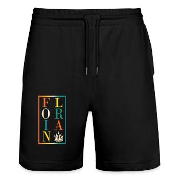 Florian - Stanley/Stella Unisex Bio Joggingshorts Trainer  - Schwarz - Vorne - Nik (191cm) & Marisol (170cm)