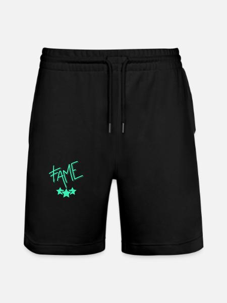 Neon Ruhm / Fame - Stanley/Stella Trainer Unisex Organic Jogging Shorts - black
