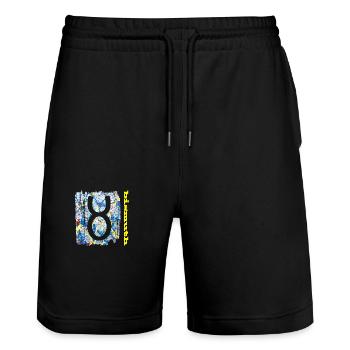 bismuth e 205 - Stanley/Stella Trainer Unisex Organic Jogging Shorts - black - Front - Nik (191cm) & Marisol (170cm)