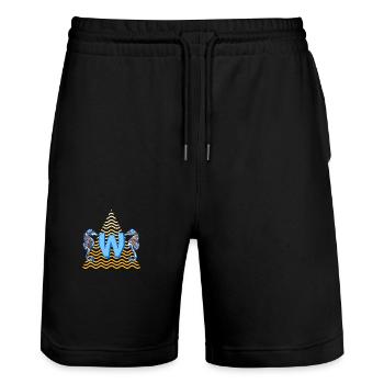 Seahorse E 262 W - Short de jogging bio TRAINER Stanley/Stella unisexe - noir - Devant - Nik (191cm) & Marisol (170cm)