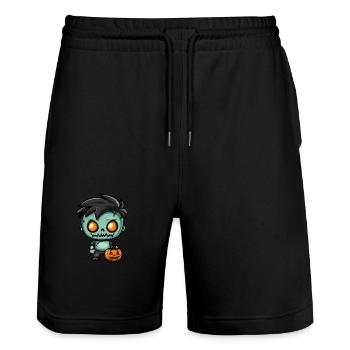 Zombie Halloween Gruselig Baby - Stanley/Stella Unisex Bio Joggingshorts Trainer  - Schwarz - Vorne - Nik (191cm) & Marisol (170cm)