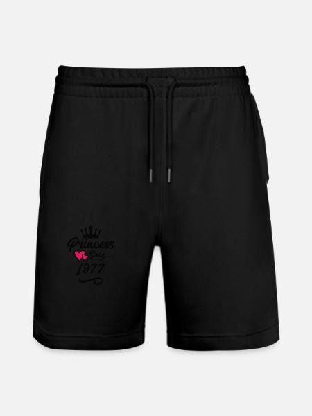 1977 Princess Birthday - Stanley/Stella Trainer Unisex Organic Jogging Shorts - black