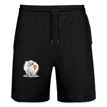 Liebe zu Hunden - Stanley/Stella Unisex Bio Joggingshorts Trainer  - Schwarz - Vorne - Nik (191cm) & Marisol (170cm)