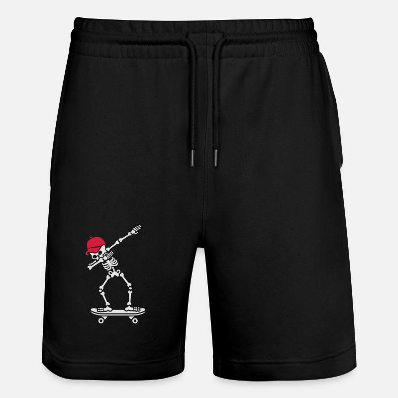 Dab dabbing skeleton skateboard skater - Short de jogging bio TRAINER Stanley/Stella unisexe - noir