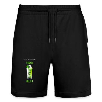 Thérapie mojito besoin unique - Short de jogging bio TRAINER Stanley/Stella unisexe - noir - Devant - Nik (191cm) & Marisol (170cm)