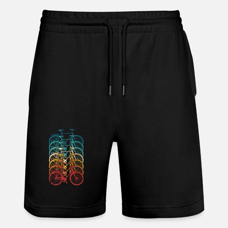 Rainbow Bike Stack Gradient - Stanley/Stella Trainer Unisex Organic Jogging Shorts - black