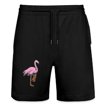 Flamingo Musicien Guitare Musique - Short de jogging bio TRAINER Stanley/Stella unisexe - noir - Devant - Nik (191cm) & Marisol (170cm)