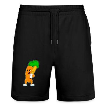 Carotte Cricket Batte de cricket - Short de jogging bio TRAINER Stanley/Stella unisexe - noir - Devant - Nik (191cm) & Marisol (170cm)
