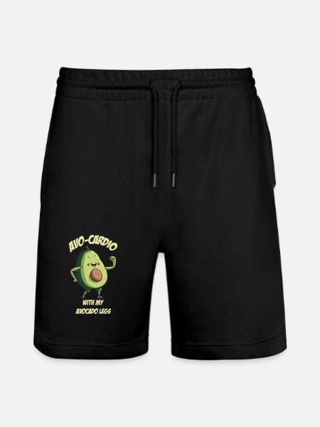 Avo Cardio Avocado does sports - Stanley/Stella Trainer Unisex Organic Jogging Shorts - black