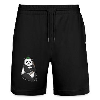 Arc Panda Archer - Short de jogging bio TRAINER Stanley/Stella unisexe - noir - Devant - Nik (191cm) & Marisol (170cm)