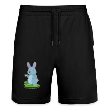 Bunny Coffee Mug - Stanley/Stella Trainer Unisex Organic Jogging Shorts - black - Front - Nik (191cm) & Marisol (170cm)