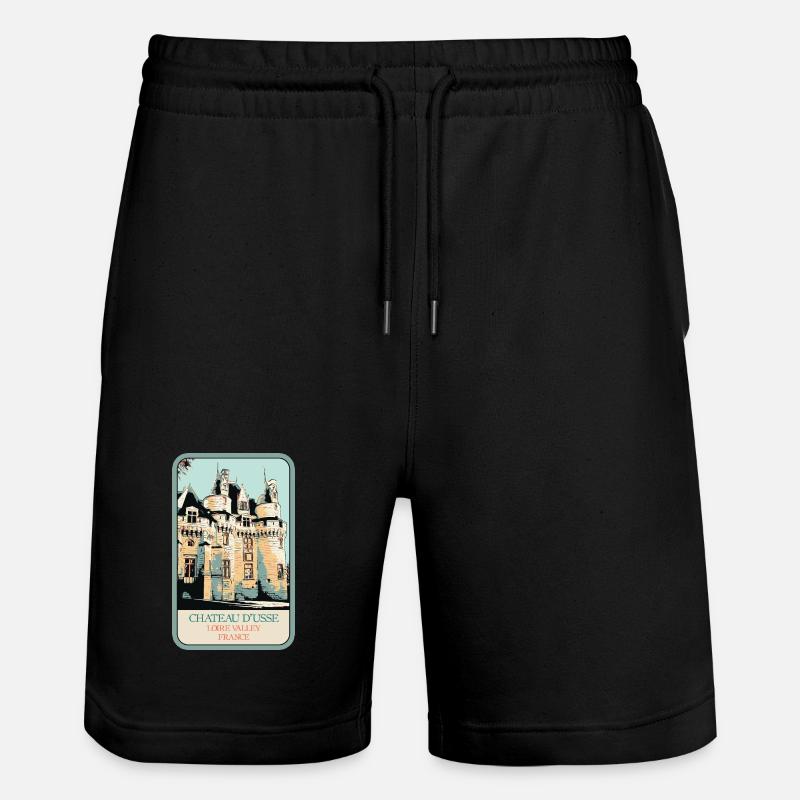 Château d'Ussé, Vallée de la Loire - Short de jogging bio TRAINER Stanley/Stella unisexe - noir