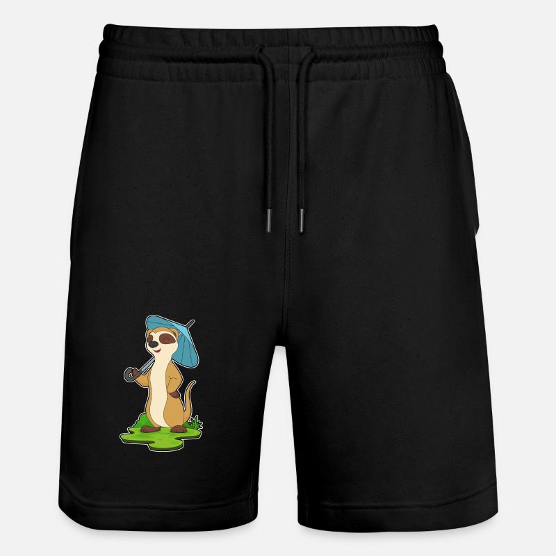 Erdmännchen Regenschirm - Stanley/Stella Unisex Bio Joggingshorts Trainer - Schwarz