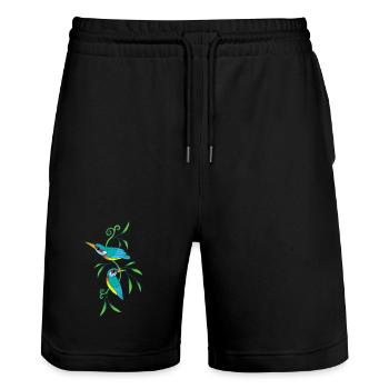 Oiseaux et nature - Short de jogging bio TRAINER Stanley/Stella unisexe - noir - Devant - Nik (191cm) & Marisol (170cm)
