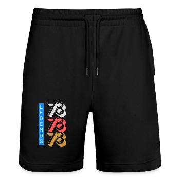 Schéma Legends 1978 - Short de jogging bio TRAINER Stanley/Stella unisexe - noir - Devant - Nik (191cm) & Marisol (170cm)