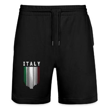 Drapeau de l’Italie, fierté italienne - Short de jogging bio TRAINER Stanley/Stella unisexe - noir - Devant - Nik (191cm) & Marisol (170cm)