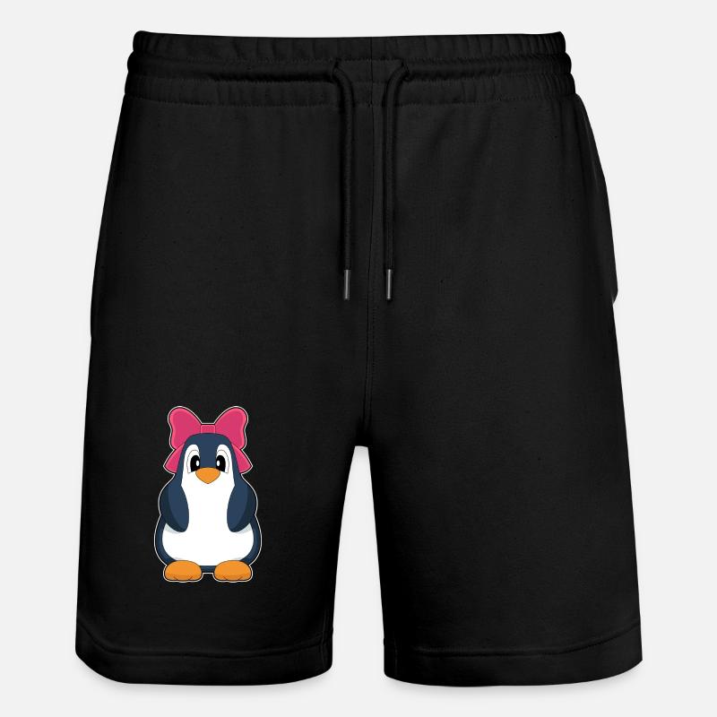 Pinguin Schleife - Stanley/Stella Unisex Bio Joggingshorts Trainer - Schwarz