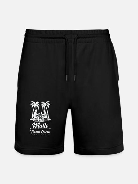 Malle Party Crew - Stanley/Stella Trainer Unisex Organic Jogging Shorts - black