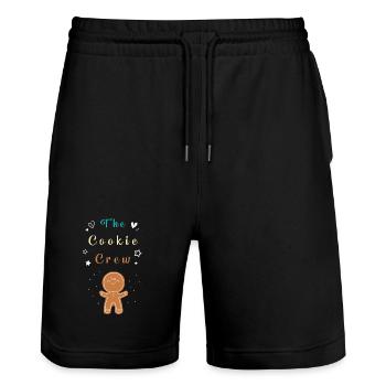 Gingerbread Christmas Gingerbread Man Gingerbread - Stanley/Stella Trainer Unisex Organic Jogging Shorts - black - Front - Nik (191cm) & Marisol (170cm)