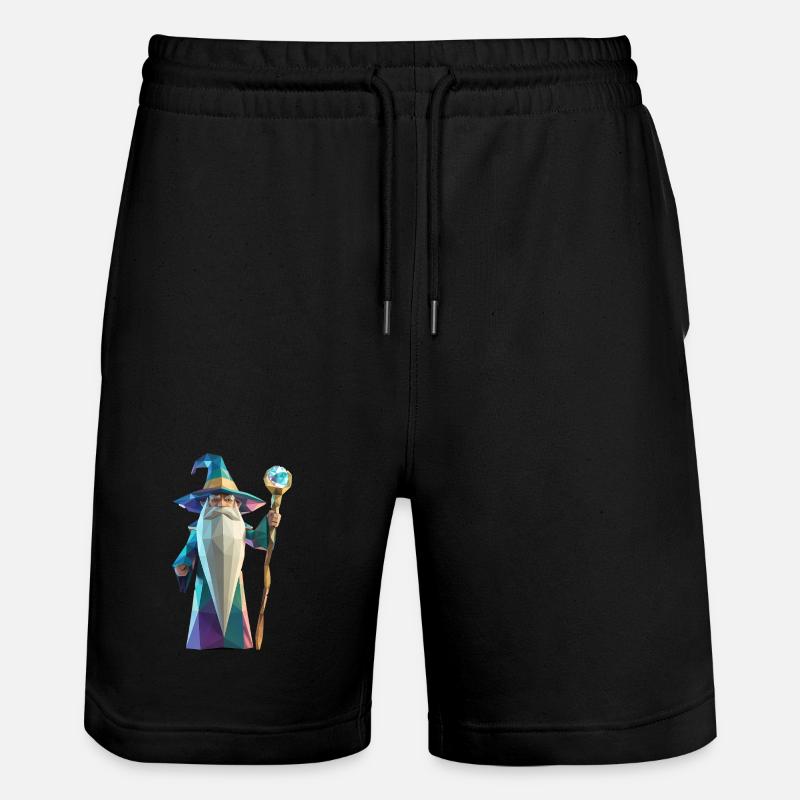 Wise Wizard - Cooles Low-Poly-Logo - Stanley/Stella Unisex Bio Joggingshorts Trainer  - Schwarz
