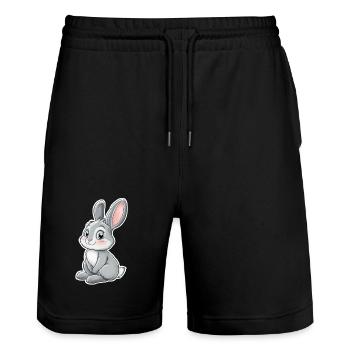 Hare - Stanley/Stella Trainer Unisex Organic Jogging Shorts - black - Front - Nik (191cm) & Marisol (170cm)