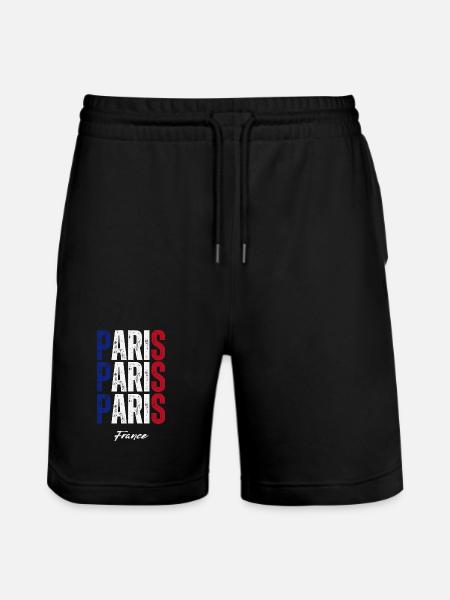 Paris Frankreich, Erinnerung an Paris - Stanley/Stella Unisex Bio Joggingshorts Trainer  - Schwarz