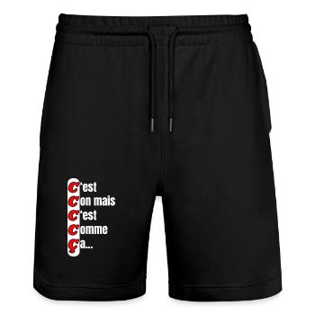 It's stupid but that's how it is - Stanley/Stella Trainer Unisex Organic Jogging Shorts - black - Front - Nik (191cm) & Marisol (170cm)
