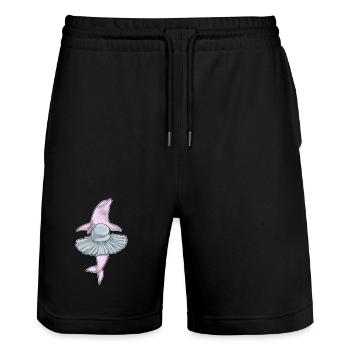 Danse ballerine du dauphin - Short de jogging bio TRAINER Stanley/Stella unisexe - noir - Devant - Nik (191cm) & Marisol (170cm)