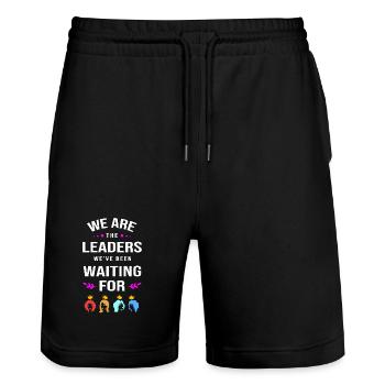 Frauentag Feminismus Feminist Feministin - Stanley/Stella Unisex Bio Joggingshorts Trainer  - Schwarz - Vorne - Nik (191cm) & Marisol (170cm)
