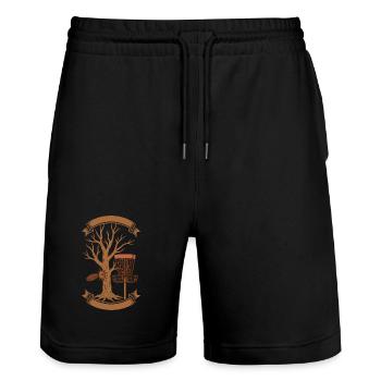 THACK Arbre Hit Disc Golf Panier Disque Volant - Short de jogging bio TRAINER Stanley/Stella unisexe - noir - Devant - Nik (191cm) & Marisol (170cm)