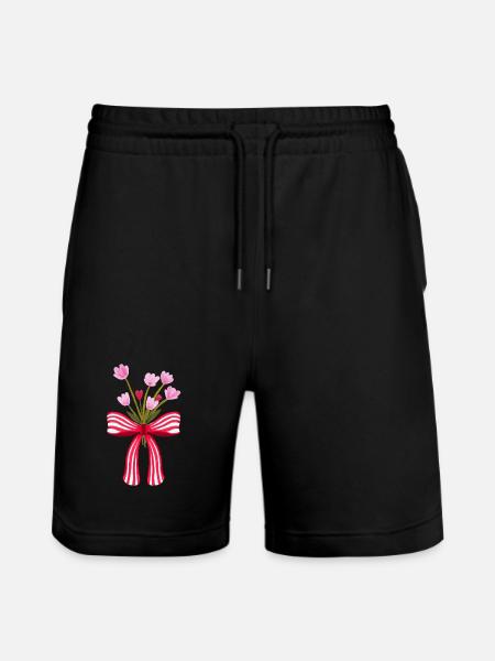 Aquarell-Blumen mit Schleife - Stanley/Stella Unisex Bio Joggingshorts Trainer - Schwarz