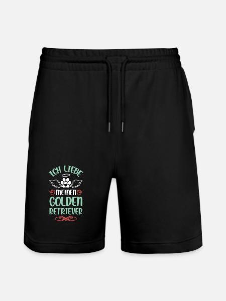 I love my golden retriever - Stanley/Stella Trainer Unisex Organic Jogging Shorts - black