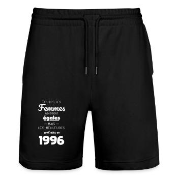 30 Jahre alt – Die Besten wurden 1996 geboren - Stanley/Stella Unisex Bio Joggingshorts Trainer  - Schwarz - Vorne - Nik (191cm) & Marisol (170cm)